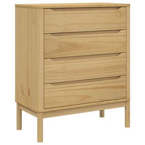 vidaXL Drawer Cabinet Wax Brown Solid Pine Wood Medium Chest Of Drawers