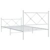 vidaXL Bed Frame White Steel Twin Bed Frame Rectangular Traditional