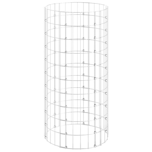 vidaXL Circular Gabion Pole Galvanized Steel Ø19.7"x39.4"