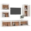 vidaXL TV Cabinet Set of 6 White Solid pine wood Various sizes available
