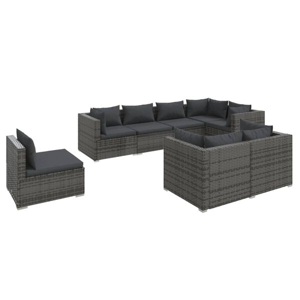 vidaXL Garden Lounge Set Grey, anthracite