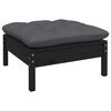 vidaXL Garden Lounge Set Black Solid pine wood, 100% polyester fabric