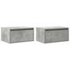 vidaXL Wall-mounted Bedside Cabinet Set of 2 Concrete gray Engineered wood