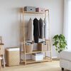 vidaXL Clothes Rack Natural Bamboo 43.3x15.7x70.9 in Bamboo Clothes Rack