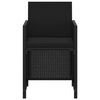 vidaXL Garden Dining Set Black PE rattan, steel, solid acacia wood Medium