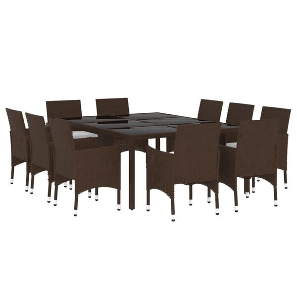 vidaXL Garden Dining Set Brown and cream white