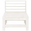 vidaXL Garden Middle Sofa White Solid pine wood Medium Modular