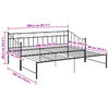vidaXL Sofa Bed Frame Black Powder-coated metal Twin