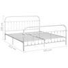 vidaXL Bed Frame White Metal Super King Durable Bed Frame