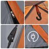 vidaXL Camping Tent Dome 2-Person Gray and Orange Quick Release