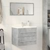 vidaXL Sink Cabinet Concrete Grey Engineered Wood 23.6 x 15.2 x 18.9 in