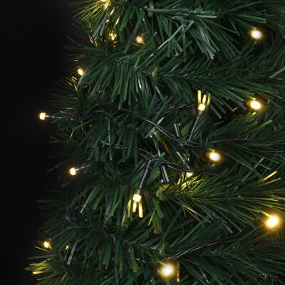 vidaXL Pop-up String Artificial Pre-lit Christmas Tree Green 7 ft