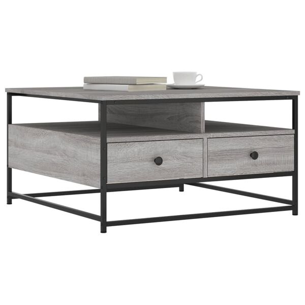 vidaXL Coffee Table Grey Sonoma Engineered wood, Metal Coffee Table