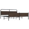 vidaXL Bed Frame Brown Oak Steel, Engineered Wood Full Bed Frame