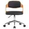 vidaXL Office Chair Black Faux leather, bentwood, metal Adjustable
