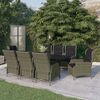vidaXL Garden Dining Set Brown chairs with black cushions and black table