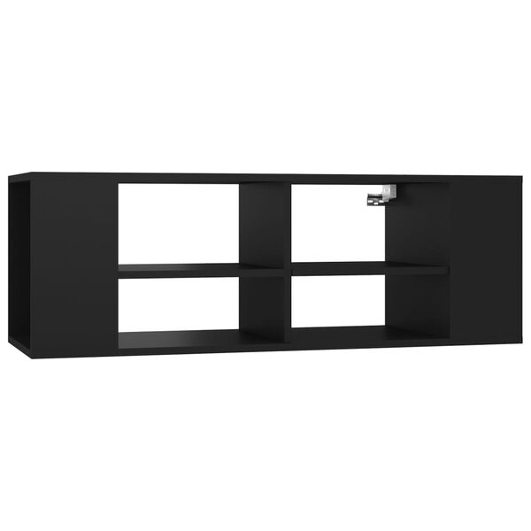 vidaXL Wall-Mounted TV Stand Black 40.2"x13.8"x13.8" Engineered Wood