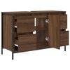 vidaXL Basin Cabinet Brown oak Engineered wood, steel 35.4x13.6x23.6 in