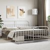 vidaXL Bed Frame White Powder-Coated Steel Double Storage Bed Frame