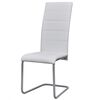 vidaXL Dining Chair Set of 4 White Faux leather, steel Standard Tough