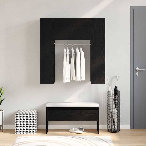 vidaXL Hallway Cabinet with Shelf Black Oak 38.39 x 14.57 x 38.98 in