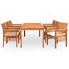 vidaXL Outdoor Dining Set Brown frame, cream cushions Wood Acacia Large