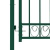 vidaXL Fence Gate with Spikes Steel 40.6x53.0" Green