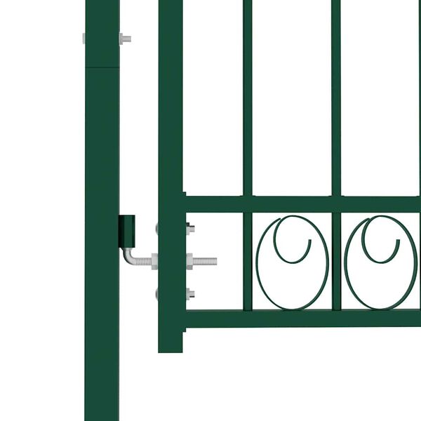vidaXL Fence Gate with Spikes Steel 40.6x53.0" Green