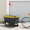 vidaXL Bike Trailer Black and Yellow 99.2 lb Iron