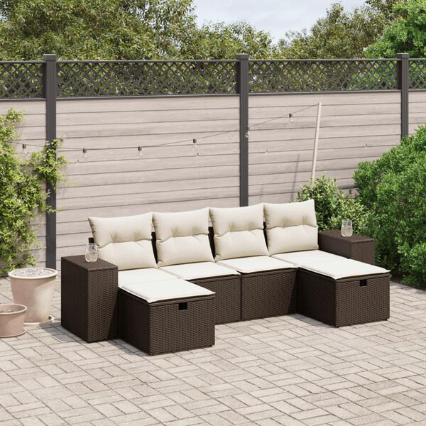 vidaXL Garden Sofa Set Brown Poly Rattan Large Modular Garden Sofa Set