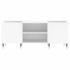 vidaXL Record Cabinet White Engineered wood, iron Medium Record Cabinet