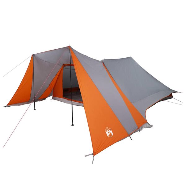 vidaXL Family Tent Folding Manual Grey and Orange 660 x 456 x 200 cm