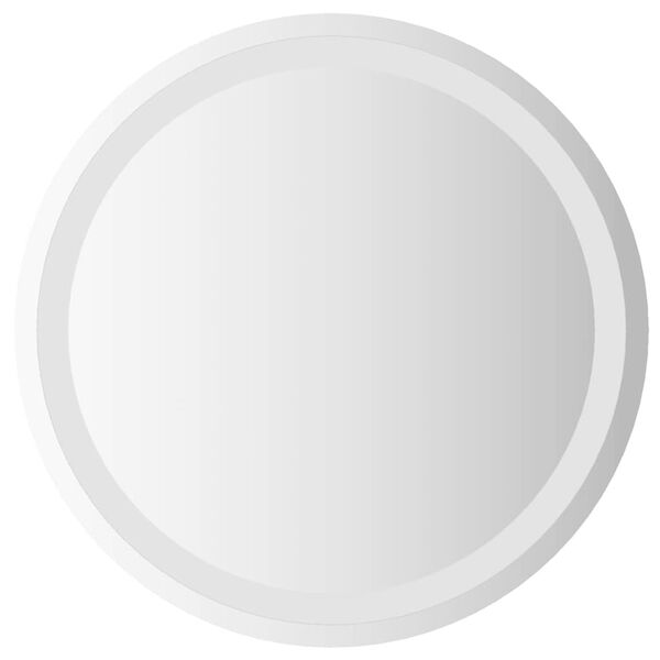 vidaXL LED Bathroom Mirror Glass 19.7 in diameter Modern Round Vanity