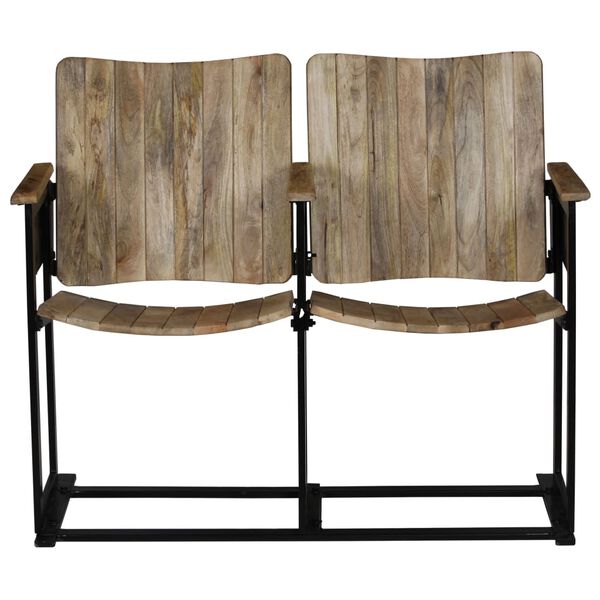 vidaXL Bench Mango Wood Solid mango wood, Steel Medium Ergonomic Bench