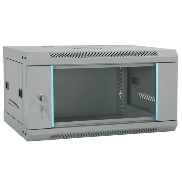 vidaXL Network Cabinet Grey 23.62 x 17.72 x 13.78 in Steel