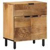 vidaXL Bedside Cabinet Brown Solid mango wood, engineered wood, metal