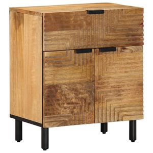 vidaXL Bedside Cabinet Brown Solid mango wood, engineered wood, metal