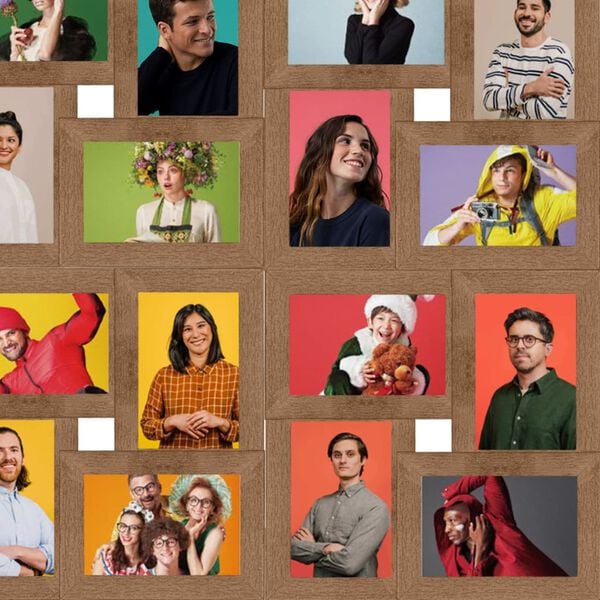 vidaXL Photo Frame Light brown MDF, Polystyrene 24 photos of 4x6 in.