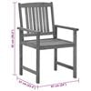 vidaXL Garden Chair Set of 2 Grey Solid acacia wood Medium Durable