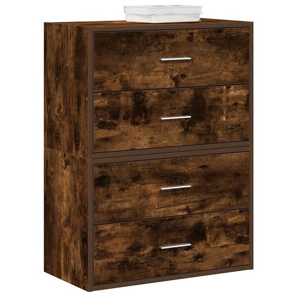 vidaXL Cabinet Set of 2 Smoked oak Engineered wood Small Cabinet