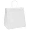 vidaXL Paper Bags 50 pcs with Handles White 26x17x25 cm