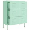 vidaXL Drawer Cabinet Mint Steel Medium Levelers Drawer Cabinet