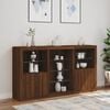 vidaXL Sideboard Brown Oak Engineered wood, glass Sideboard Rectangular