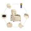vidaXL Massage Recliner Chair Cream 100% polyester fabric, metal, plywood