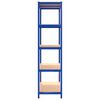 vidaXL 5-Layer Shelves 4 pcs Blue Steel&Engineered Wood