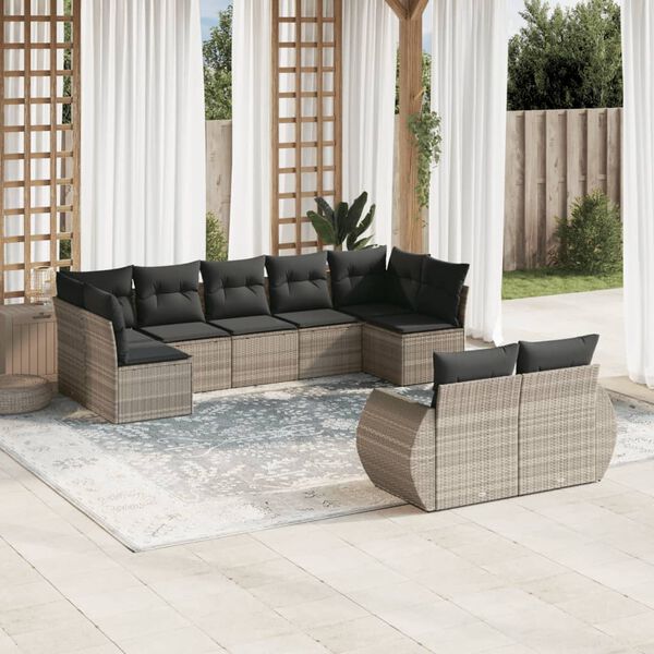 vidaXL Garden Sofa Set Light Grey, Dark Grey