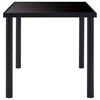 vidaXL Dining Table Black Toughened glass, powder-coated metal