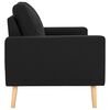 vidaXL Sofa Black Fabric (100% polyester), solid pine wood, rubberwood