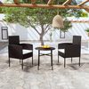 vidaXL Garden Dining Set Poly rattan: Black