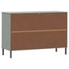 vidaXL Sideboard Grey Solid pine wood, metal Medium Sideboard